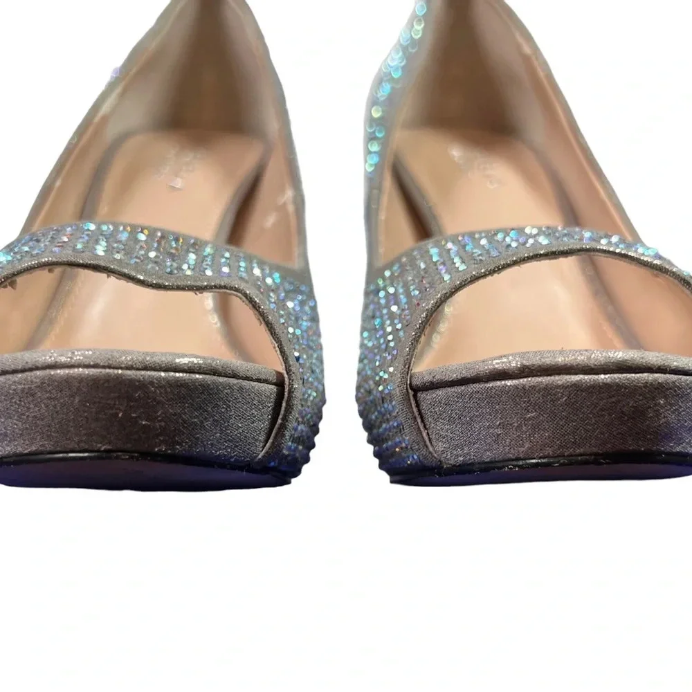 Carvela Kurt Geiger Silver Metallic Lovebird Crystal-embellished Satin Stilettos - Picture 8 of 10